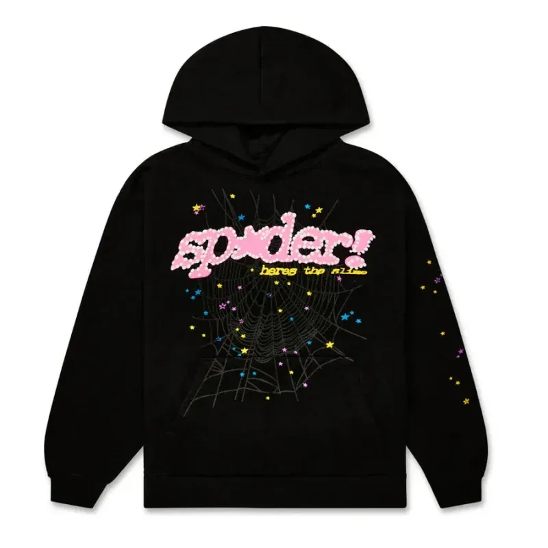 Sp5der OG Rhinestone Logo Hoodie White