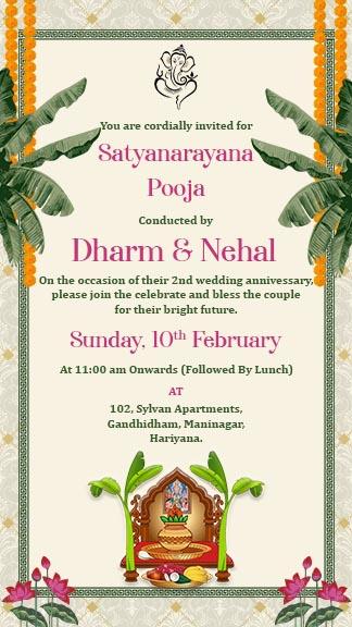 Designing the Perfect Satyanarayan Katha Invitation Card