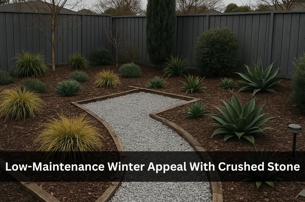 Low-Maintenance Winter Appeal With Crushed Stone