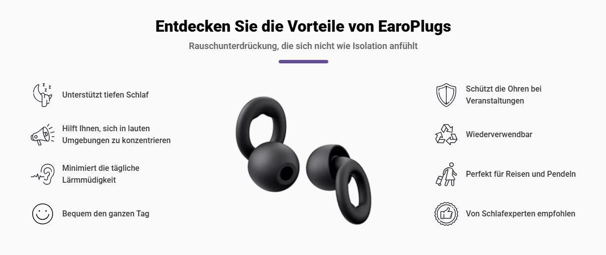 Earoplugs Noise Reducing Plugs &ndash; Sch&uuml;tzen Sie Ihre Ohren & Reduzieren Sie Sch&auml;dlichen L&auml;rm