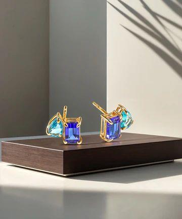 Couple Jewelry Trend 2025: Toi et Moi Birthstone Earrings