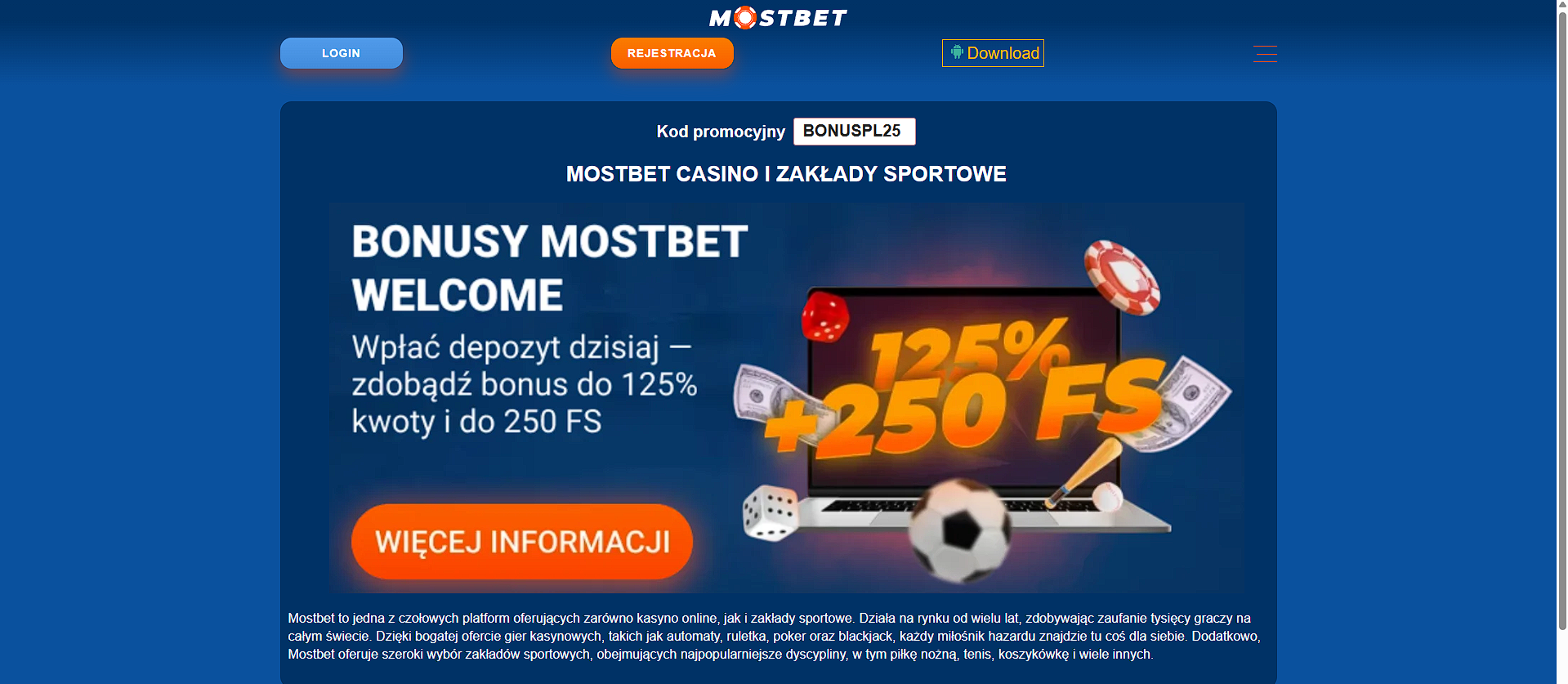 Mostbet online – graj wygodnie, gdzie chcesz